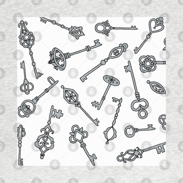 Skeleton Keys Grey and White Palette by HLeslie Design